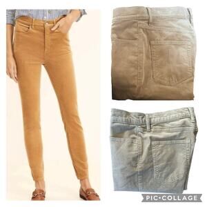 Loft high rise skinny corduroy pants bundle of 2 pairs tan & camel size 6